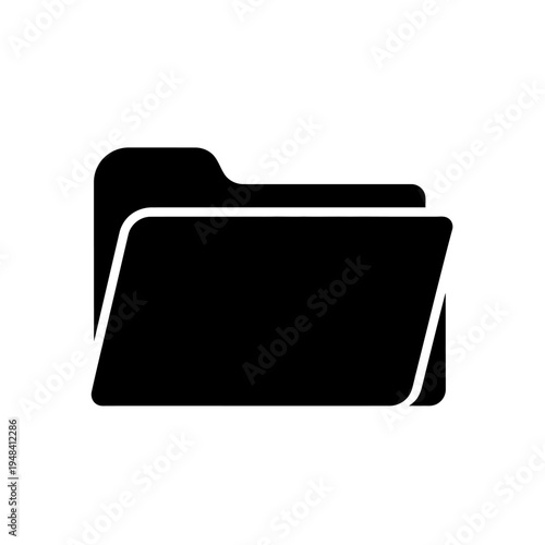 Black File Folders Icon Symbol.