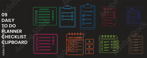 Daily to do planner checklist clipboard vector illustration with modern design