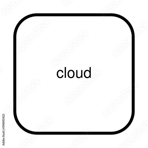 Minimal Line Cloud Icon Vector