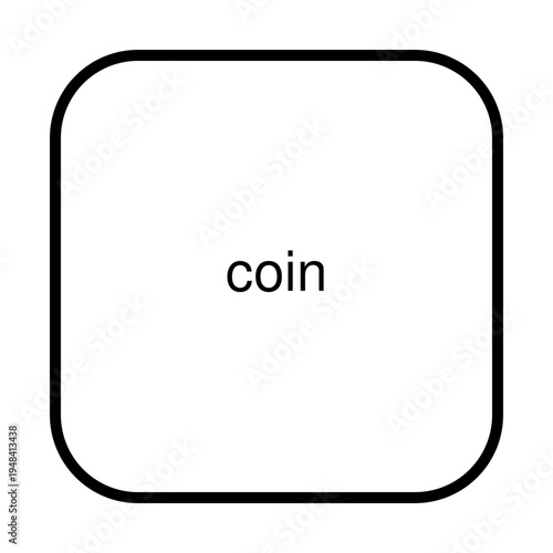 Minimal Line Coin Icon Vector