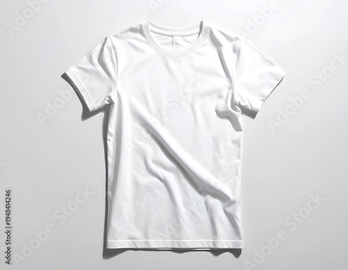 Plain white t-shirt, fabric wrinkles and shadows