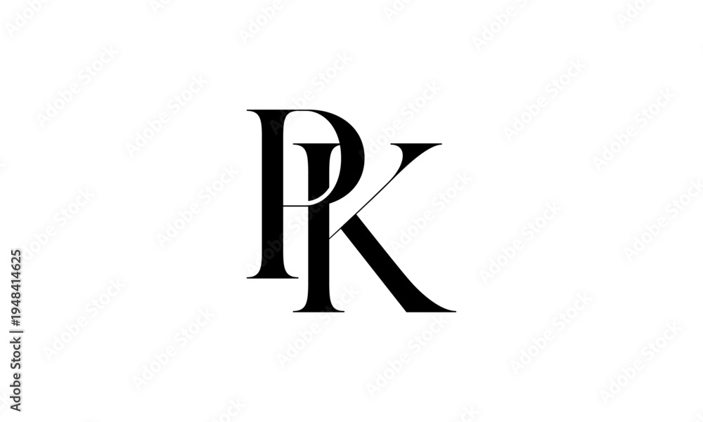 Obraz premium PK initial letter logo or PK monogram