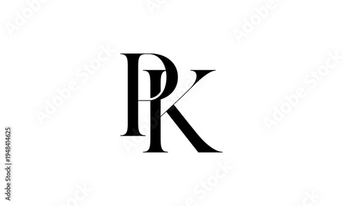 PK initial letter logo or PK monogram