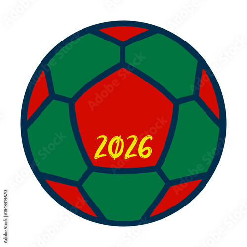 Soccer Ball Icon Design Featuring 2026 Championship Graphics For Sports Events