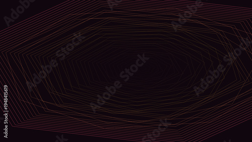 Abstract geometric tunnel of thin lines receding into darkness with subtle color gradient