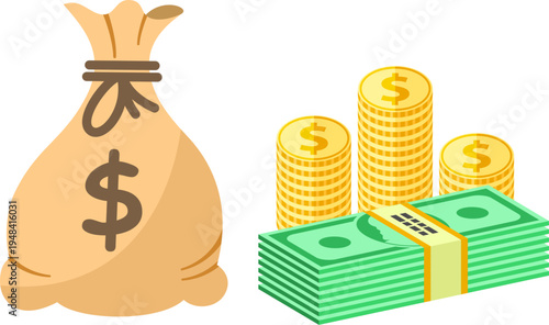 Money and Finance Flat Icons