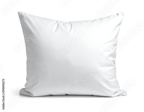 A soft, white square cushion, cleanly photographed on a white background