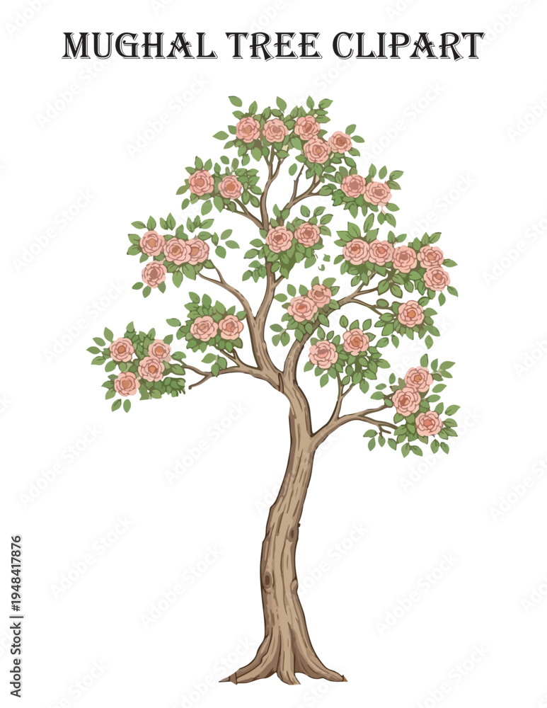 Obraz premium Mughal Tree Clipart vector illustration 