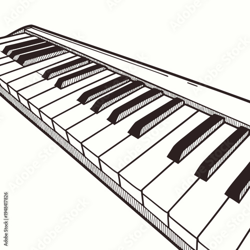 Close-up of a piano keyboard with white and black keys white keys musical instrument