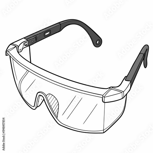 Safety goggles with clear lenses and black frame protective eyewear