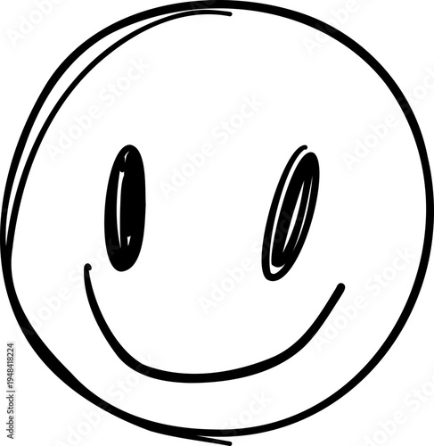 Smile Face Emoji Doodle Scribble Symbol