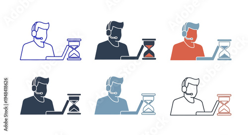 Set of Wi-Fi signal strength icons and upload/download symbols on a white background