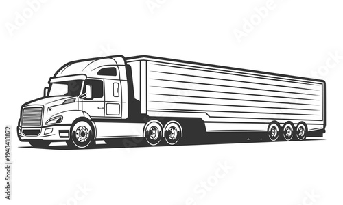 Monochrome Truck Vector Illustration, separated layers, easy to edit or change the colors in your vector supported software.