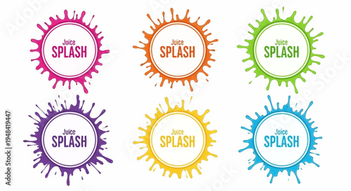 Vibrant and colorful juice splash circles with copy space for text, perfect for promotions and branding