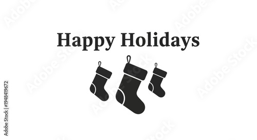 Black Christmas stockings hanging together.