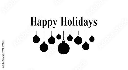 Black Christmas Ornaments Holiday Decoration.