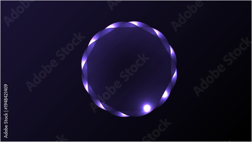 Neon futuristic 3d sphere of blue and purple glowing digital waves and particles. Abstract 3d sphere purple and blue neon gradient particle waves. 