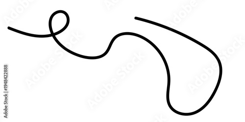 Squiggle Curly Line. Decorative Design Element. vector file illustration.