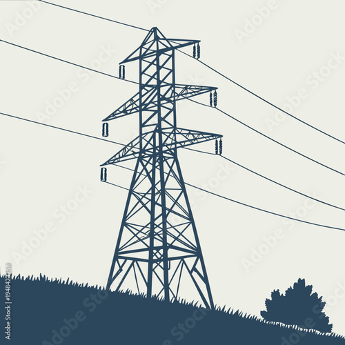 Electric power transmission tower electricity energy