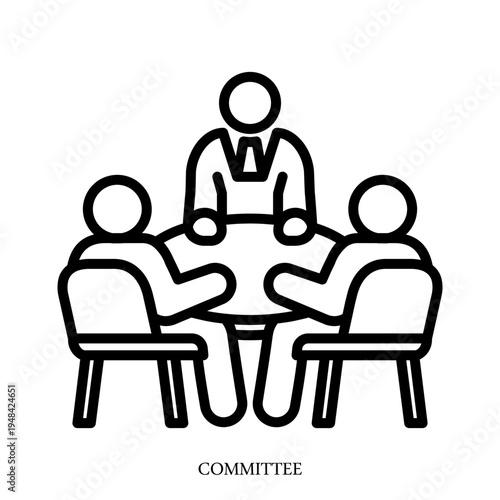 Meeting Committee Meeting Line Icon