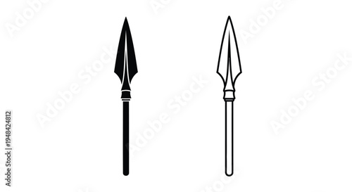 Two black arrowheads one filled and one outlined a striking silhouette