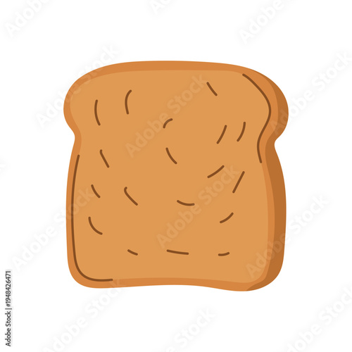 Single slice of toasted sandwich bread