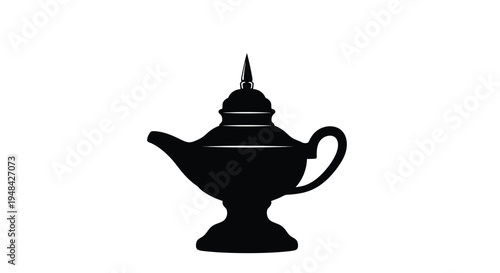 Elegant magic lamp design in a striking black silhouette