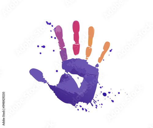 Colorful Handprint Vector