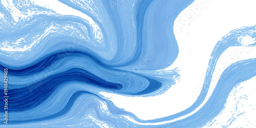 Blue ocean watercolor background with smooth flowing wave texture and artistic aqua paint illustration.