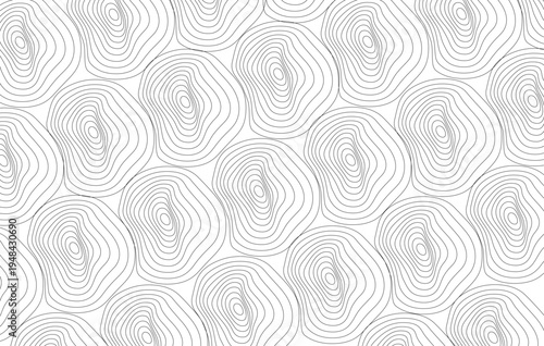 Seamless topographic contour lines pattern background,abstract geographic terrain map texture in minimal linear vector style