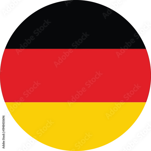 Flag of germany displayed in a circular format with black, red, and yellow horizontal stripes Vector Free Download Flag of germany displayed in a circular format with black, red, and yellow horizontal stripes Vector - GFXLoad