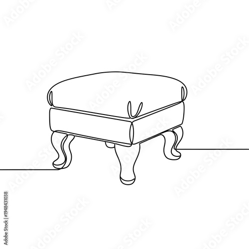 A Simple Upholstered Ottoman Furniture Piece.