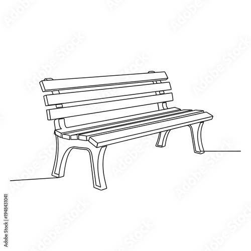A simple wooden park bench.