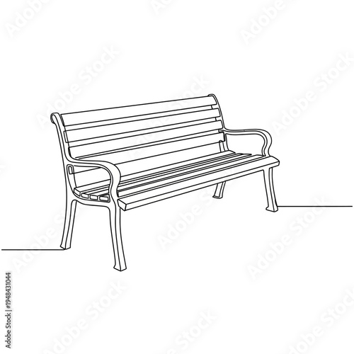 A simple wooden park bench.