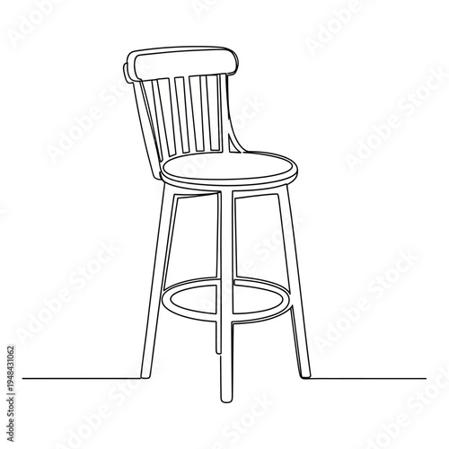 A single tall wooden bar chair.