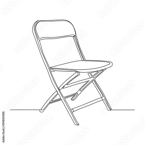 A single metal folding chair.