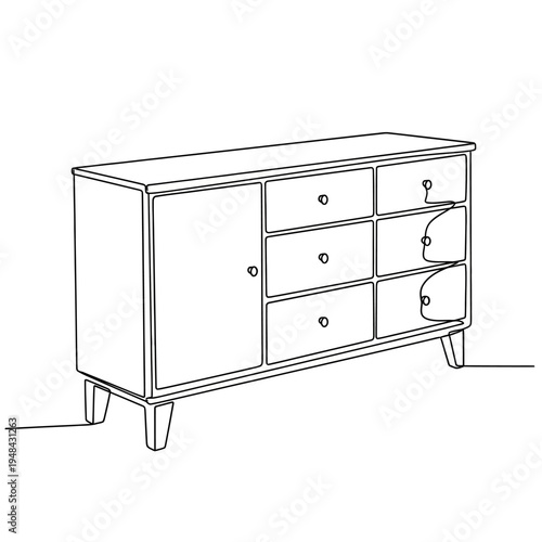 Mid century modern wooden dresser cabinet.