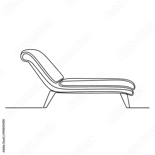 Modern lounge chair with cushions.