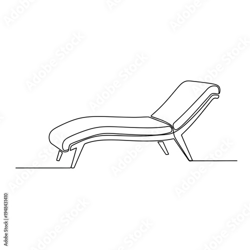 Modern lounge chair with cushions.