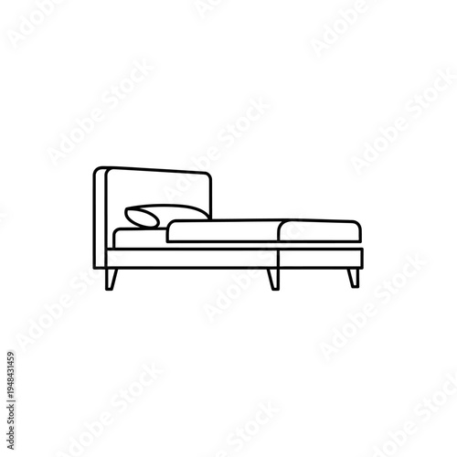 Modern minimalist sofa with pillow.