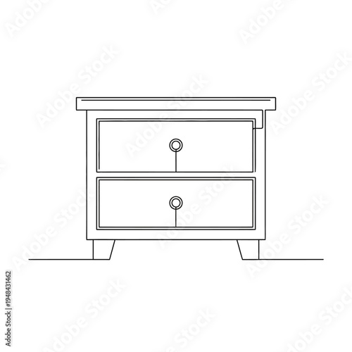 Modern Nightstand with Two Drawers.