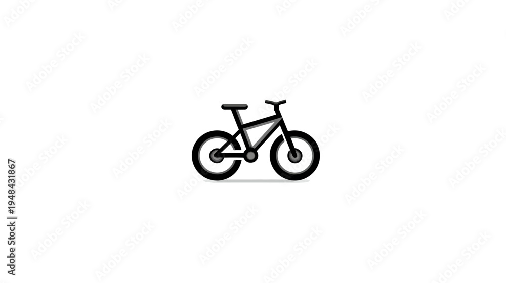 Naklejka premium A vector illustration of a bicycle with a dark gray and black color scheme
