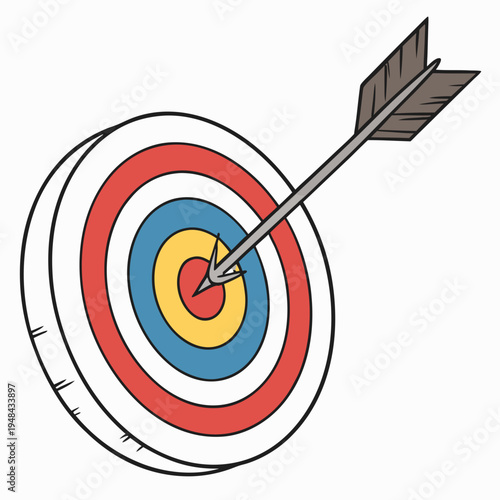 Target with arrow hitting center simple
