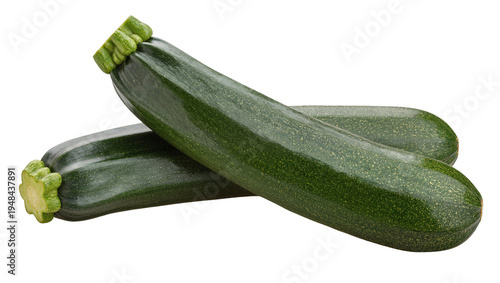 Cuadro en lienzo Two fresh green zucchinis, vibrant and healthy summer squash vegetables, perfect