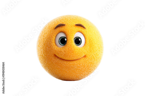 Canvastavla A happy yellow emoji face on transparent background