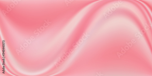 Pink strawberry yogurt or ice cream surface texture with wave pattern. Milk creamy sweet fruit and berry product. Soft and frozen sorbet or dairy pudding smooth top. Realistic vector background.