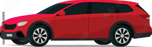 Family wagon angled front side view illustration