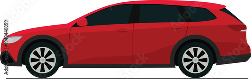Family wagon flat side view illustration