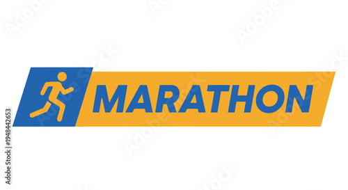 Marathon logo featuring a runner silhouette and bold text on a colorful background