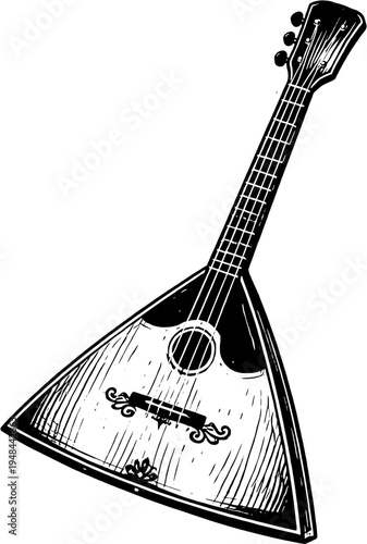 Balalaika Silhouette String Musical Instrument Vector Icon